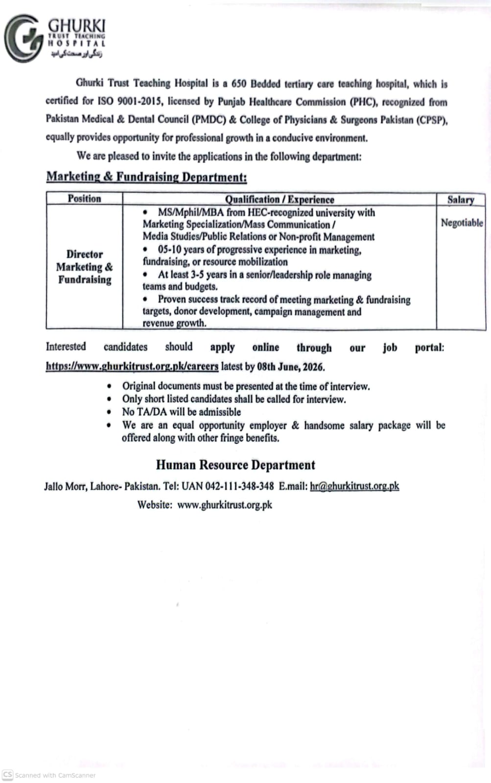 Director Marketing & Fundraising